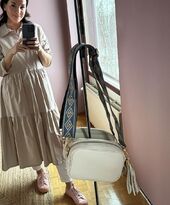 Plaza nahkalaukku, beige/kulta