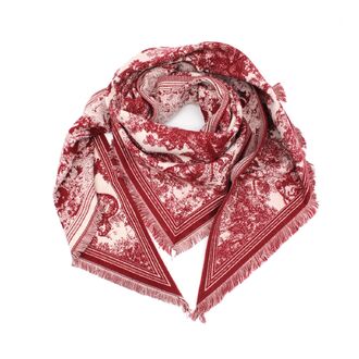 Toile De Jouy scarf, bordeaux