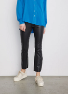 Cropped leather leggings, black
