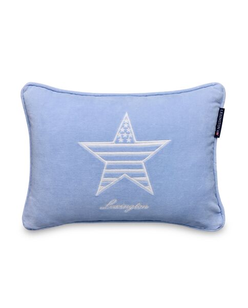 Kids organic cotton velvet pillow 30x40, blue