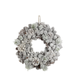 Fleur wreath with cones & snow 33cm, nature