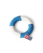 Recycled paper napkin ring, white/blue