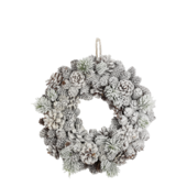 Fleur wreath with cones & snow 33cm, nature