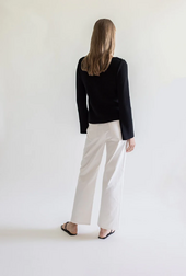 Cotton trousers wide, white