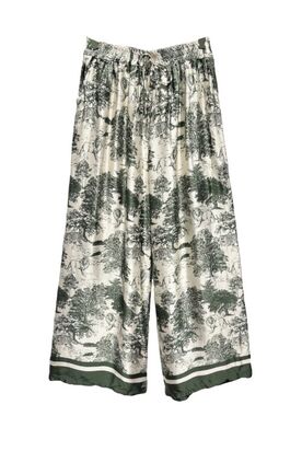 Pants with Toile De Jouy print, green