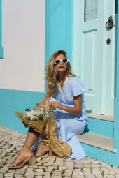 Annika dress, sky blue