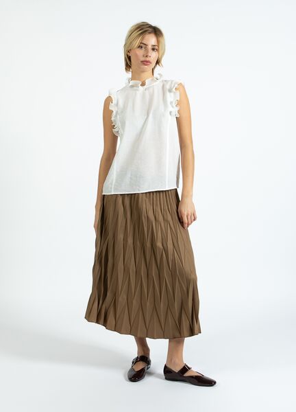 Top with ruffles, off white