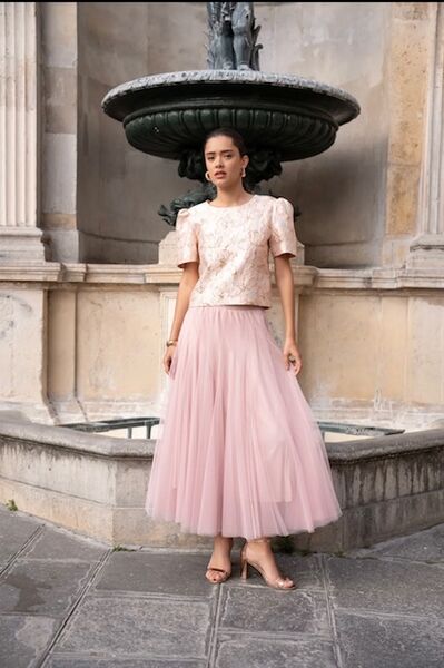 Printed saint-tropez blouse, rose