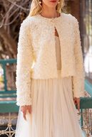 Floral jacket, ecru