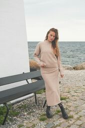 Paulina knit blouse, sand melange