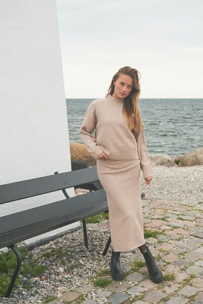 Paulina knit blouse, sand melange