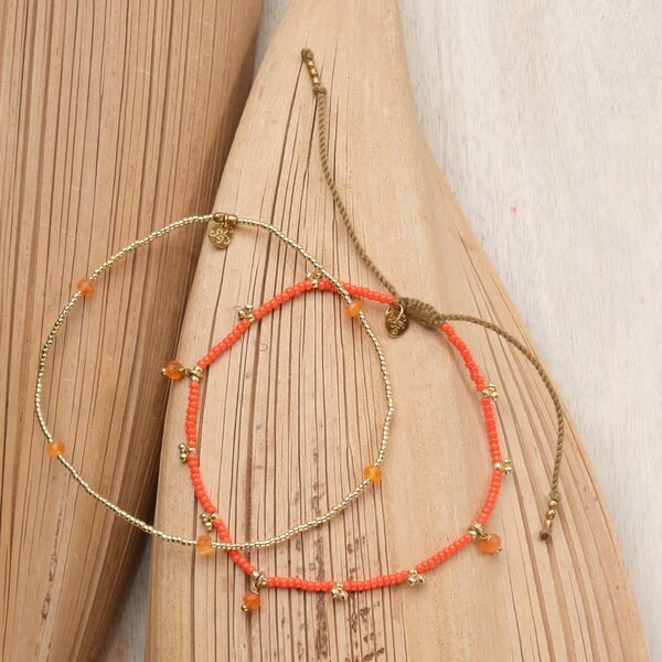Spice carnelian anklet