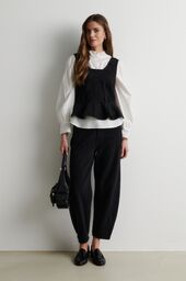 Loana denim barrel jeans, black