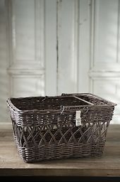 Rustic rattan shopping basket