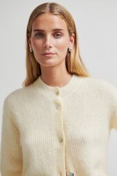 Andrea knit rib cardigan, alabaster gleam