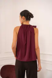 Elisabeth satin top, bordeaux
