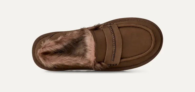 Ellis nubuck loafer, dark chestnut