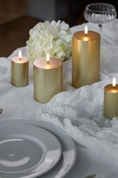 Led pillar candle 10cm, gold