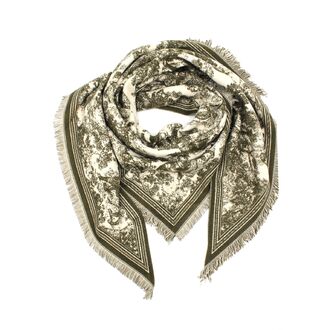 Toile De Jouy scarf, kaki