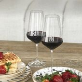 RM monogram red wine glass