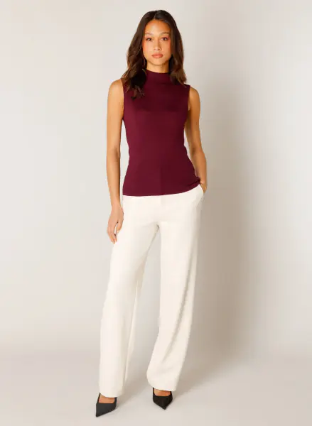 Yali top, wine red