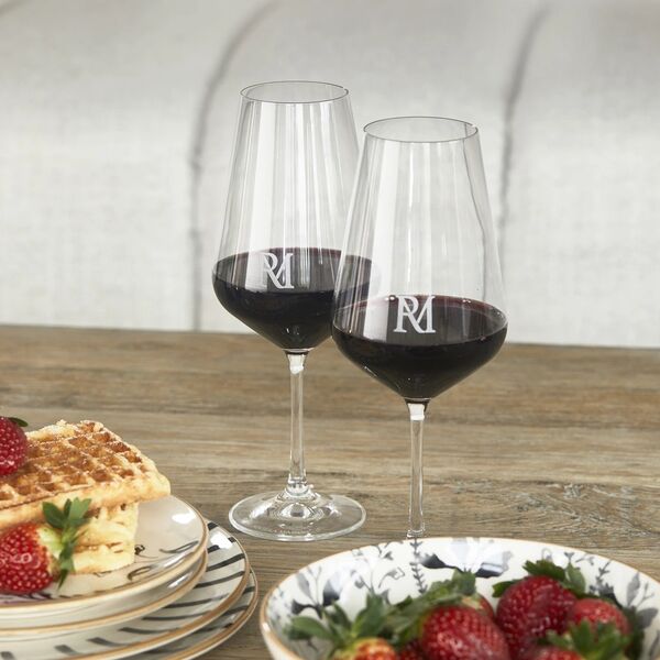 RM monogram red wine glass
