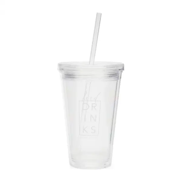 Iced drinks to go cup & straw