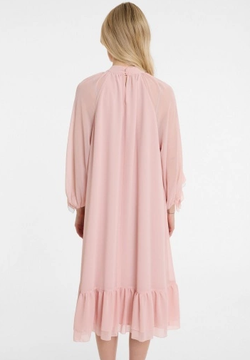 Dress with ruffles, rose
