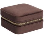 Velvet jewellery box mini, chocolate brown