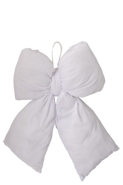 Hanger bow velvet 49cm, white