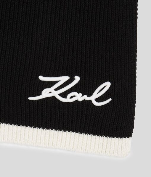 K/Signature knit scarf, black/white