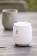 Rm monogram outdoor water glass, white