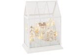 Christmas village led glass, white/gold