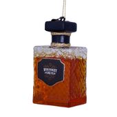 Ornament transparent whiskey bottle 8,5cm
