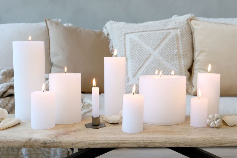 Macon pillar candle 15x10, white