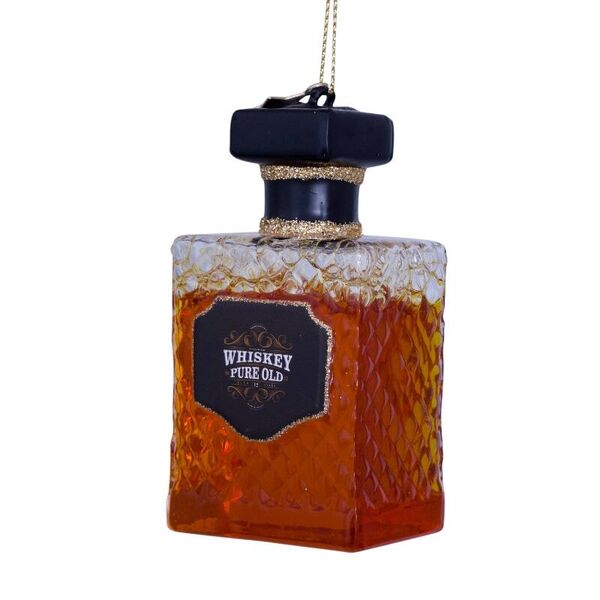 Ornament transparent whiskey bottle 8,5cm