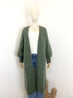 Long mohair cardigan, kaki
