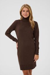 Mila rollneck dress, bracken melange/brown