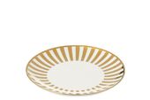 Box of 4 plate striped porcelain, gold colored/white
