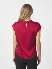Fleur drapy satin blouse, wine