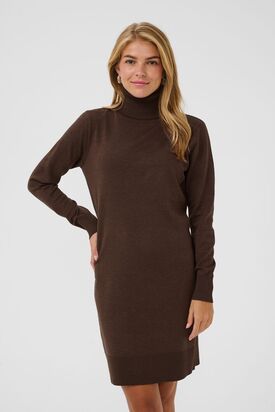 Mila rollneck dress, bracken melange/brown