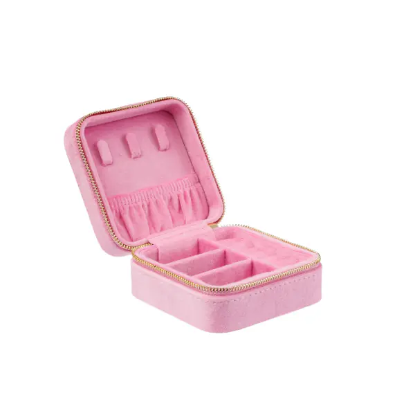 Velvet jewellery box mini, bubblegum pink
