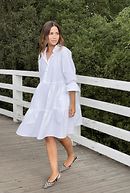 Ruffled dress, crisp white