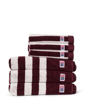 Striped terry towel 30x50, fig/snow white