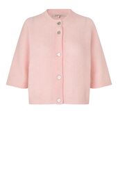 Andrea knit rib cardigan, crystal pink