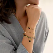 Charmed black onyx bracelet