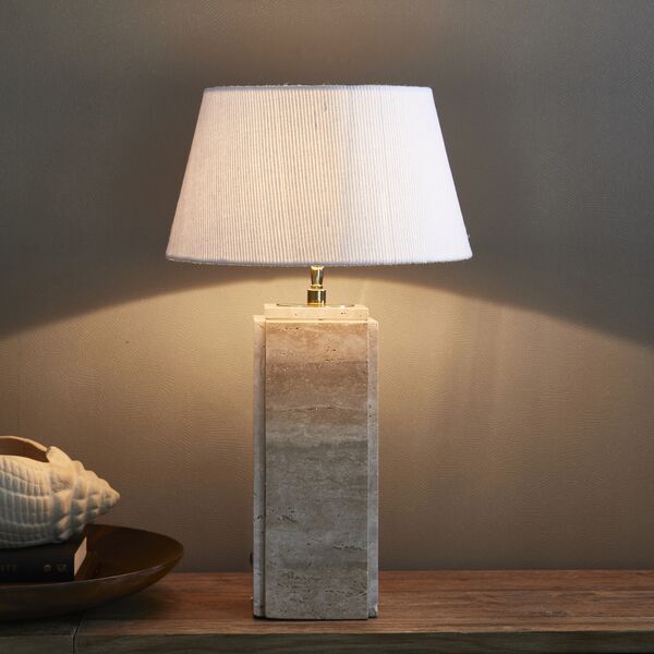 Linen taper lampshade white 38x21