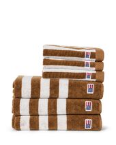 Striped terry towel 30x50, fudge/snow white