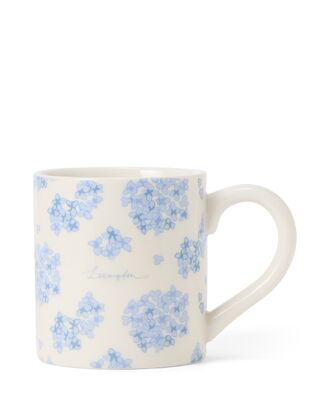 Floral Stoneware Mug, Blue/White