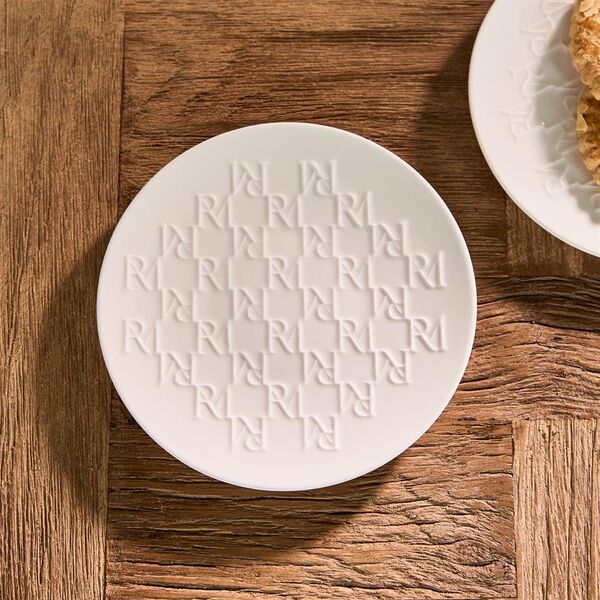 RM monogram cake plate